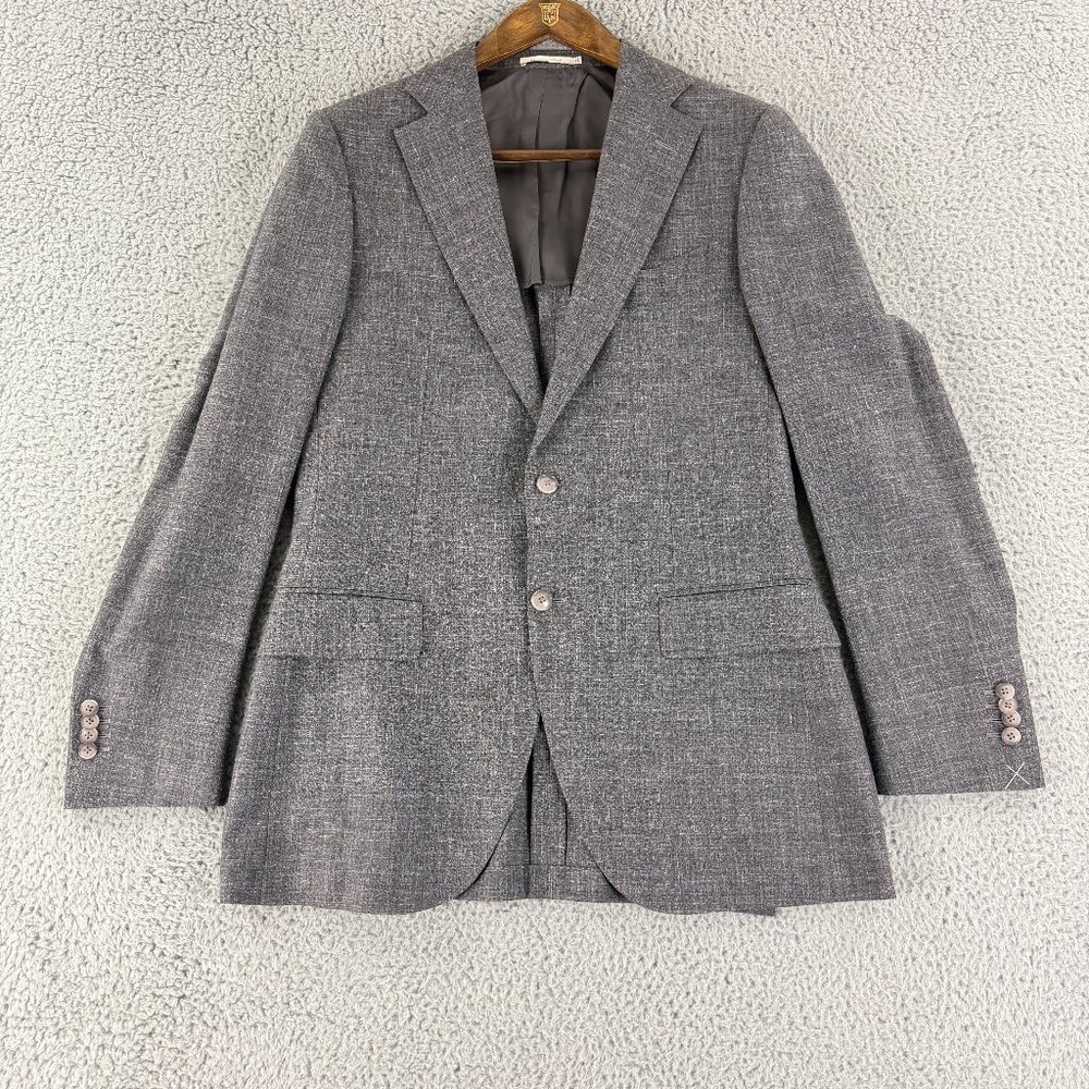 SuitSupply Blazer Vest Pants Suit Set Mens Gray‎ Wool Silk Linen